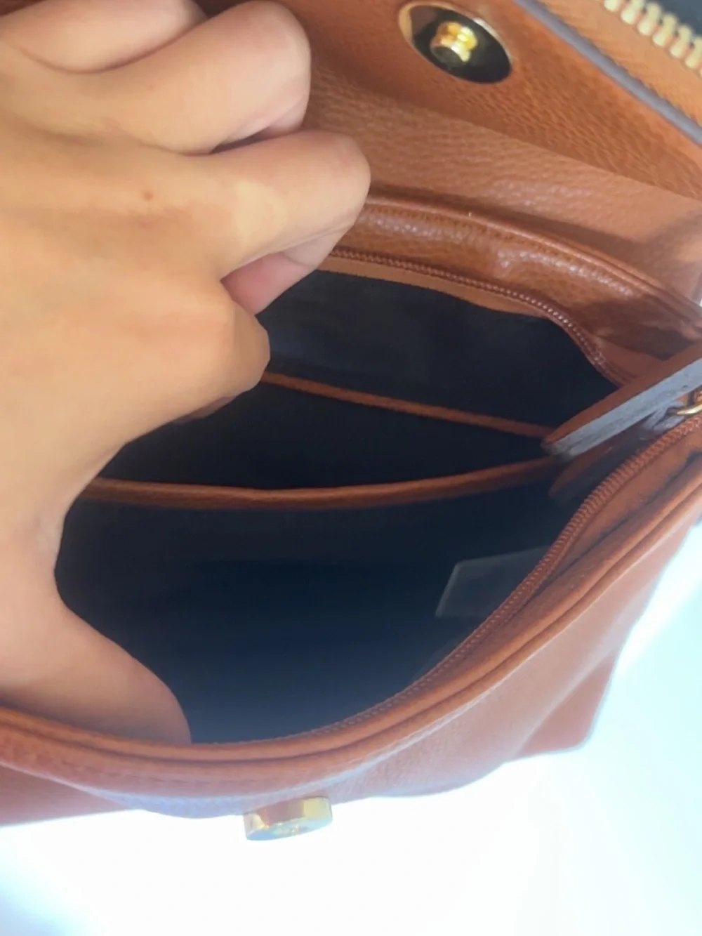 Classic Brown Leather Crossbody Shoulder Bag